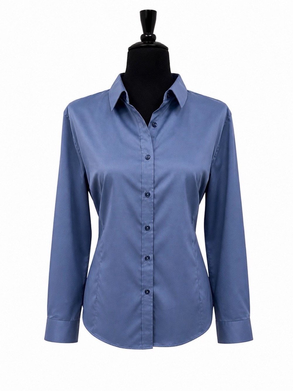 Classic Women’s  Long-Sleeve Button Down Shirt in Steel Blue size XL EUC